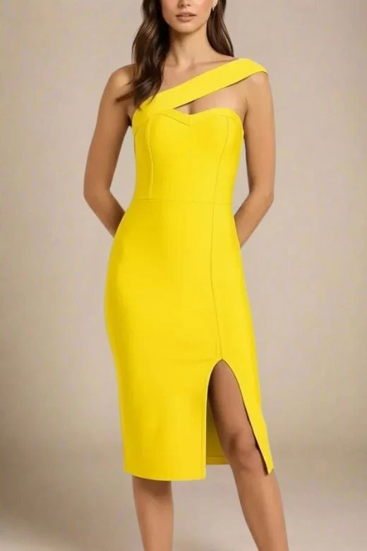Gianna Bandage Dress - Sun Yellow - Image 4