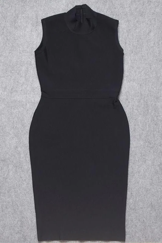 Grace Bandage Midi Dress - Classic Black - Image 13