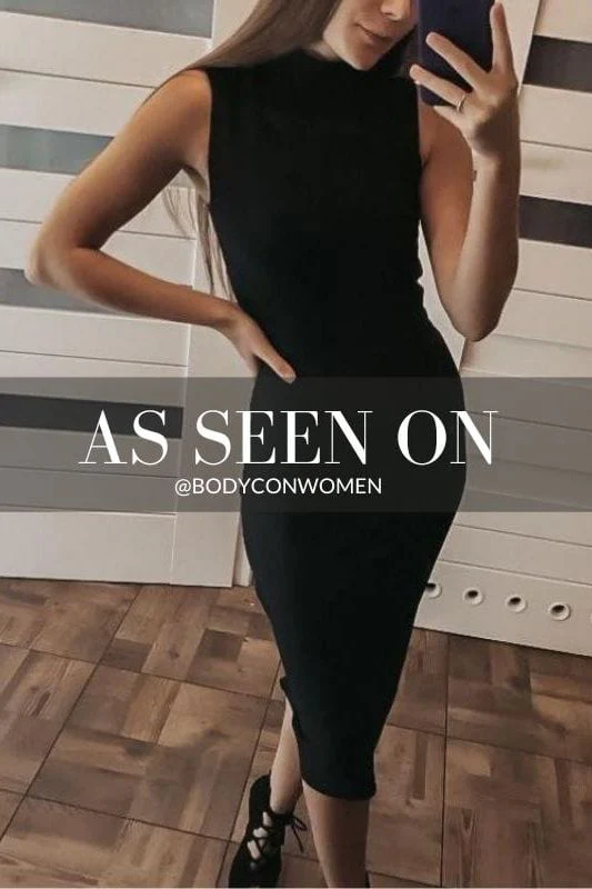 Grace Bandage Midi Dress - Classic Black - Image 15