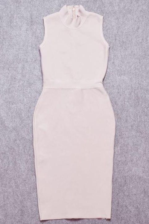Grace Bandage Midi Dress - Cream (Sale) - Image 11
