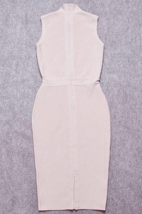 Grace Bandage Midi Dress - Cream (Sale) - Image 12
