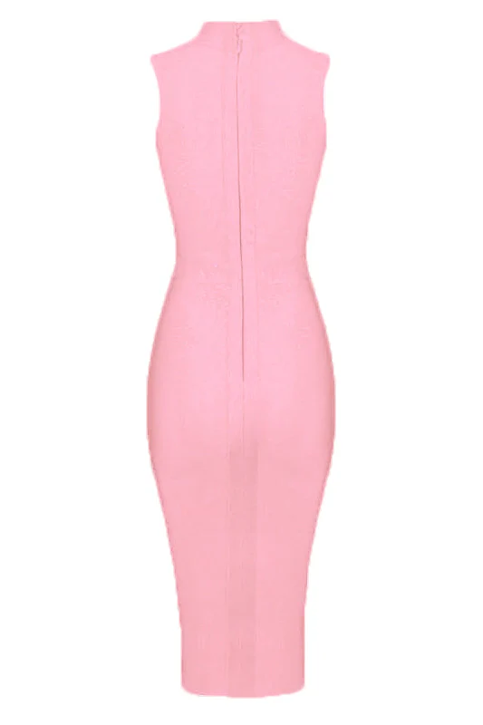 Grace Bandage Midi Dress - Dusty Pink (Sale) - Image 3