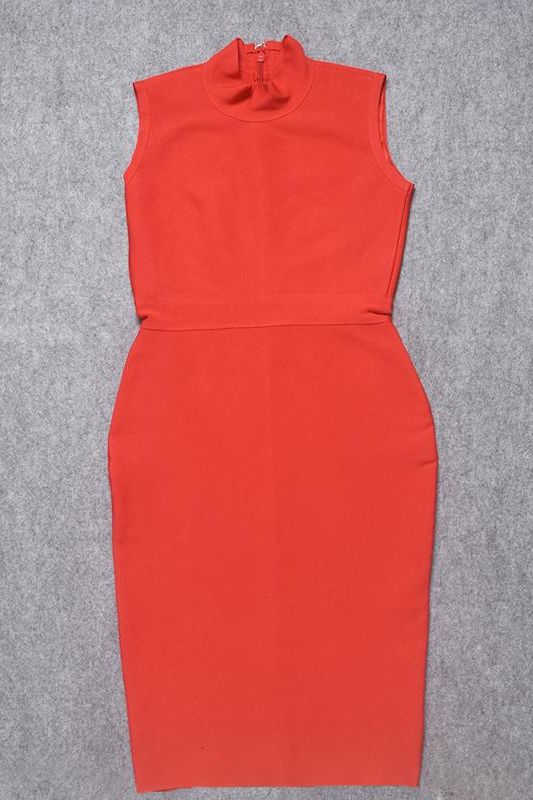 Grace Bandage Midi Dress - Lipstick Red (Sale) - Image 10