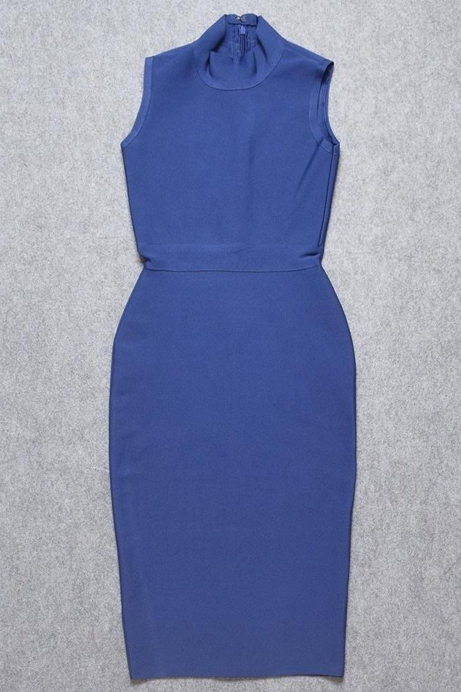 Grace Bandage Midi Dress - Navy Blue (Sale) - Image 9