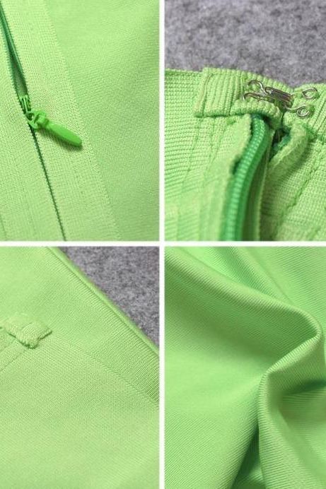 Grace Bandage Midi Dress - Neon Green - Image 14