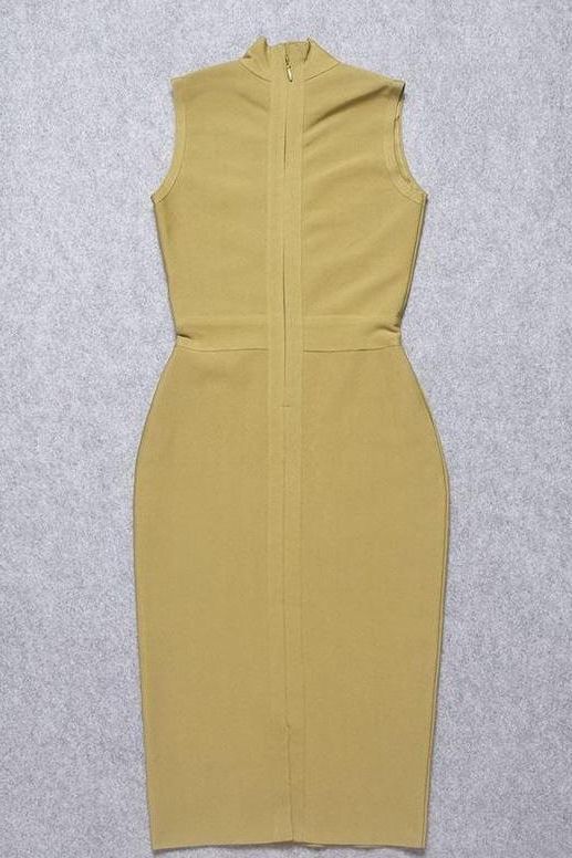 Grace Bandage Midi Dress - Olive Green - Image 9