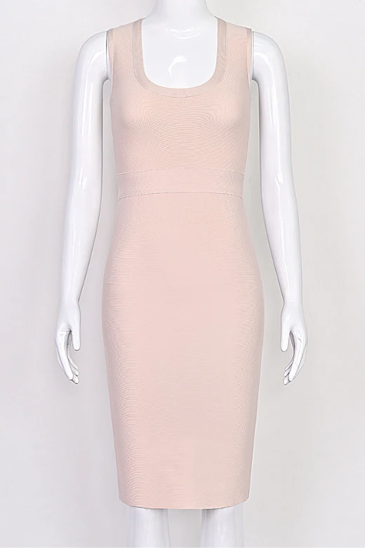 Gracie Bandage Dress - Cream - Image 5