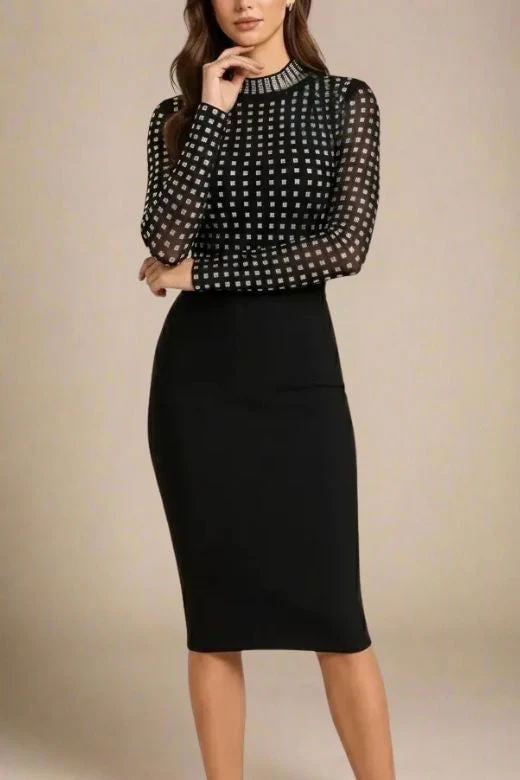 Hazel Long Sleeve Bodycon Dress - Classic Black
