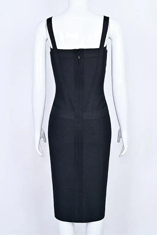 Heidi Bandage Midi Dress - Classic Black - Image 14