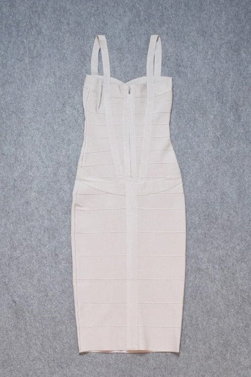 Heidi Bandage Midi Dress - Cream - Image 13