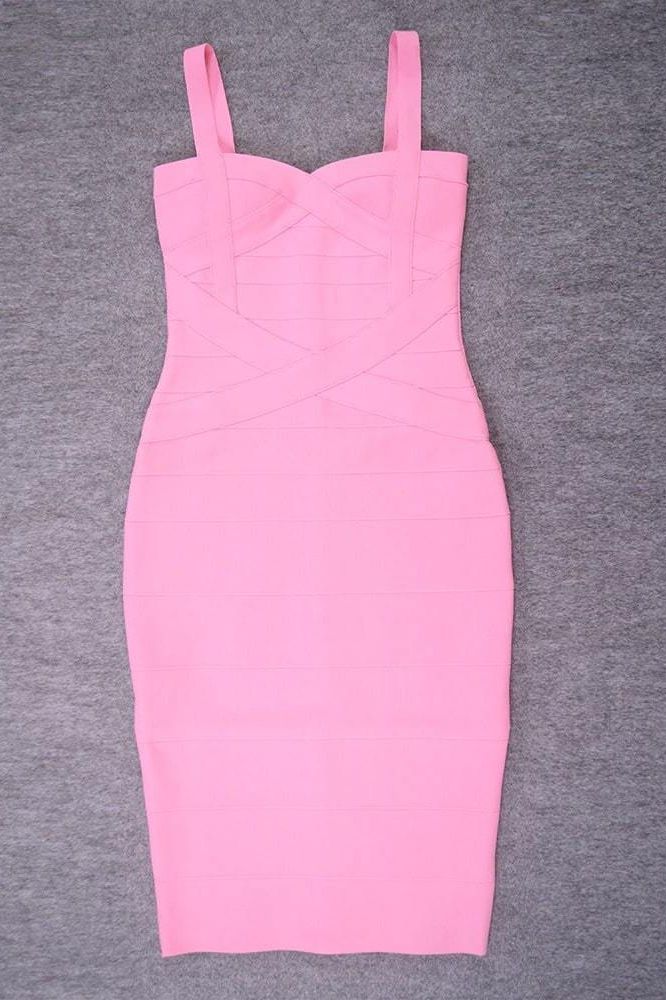 Heidi Bandage Midi Dress - Dusty Pink - Image 12
