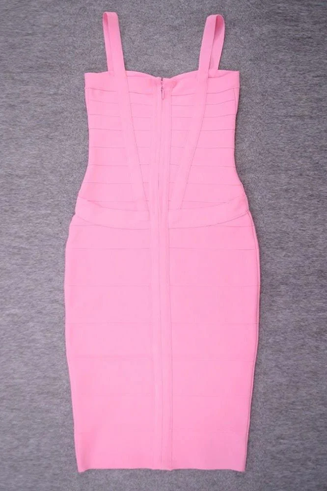 Heidi Bandage Midi Dress - Dusty Pink - Image 13