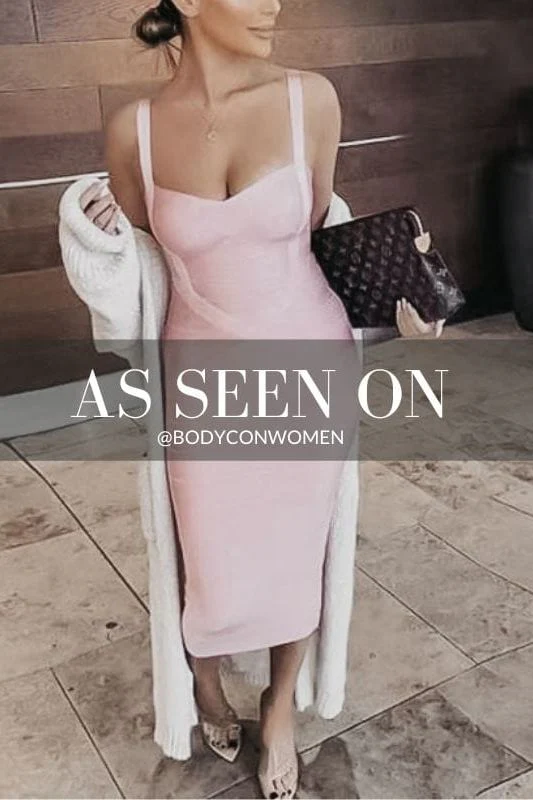 Heidi Bandage Midi Dress - Dusty Pink - Image 15