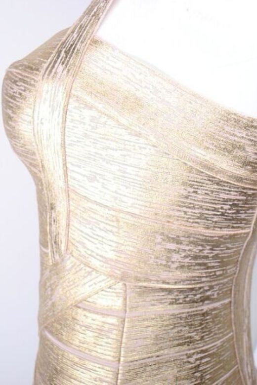 Heidi Bandage Midi Dress - Gold (Sale) - Image 13