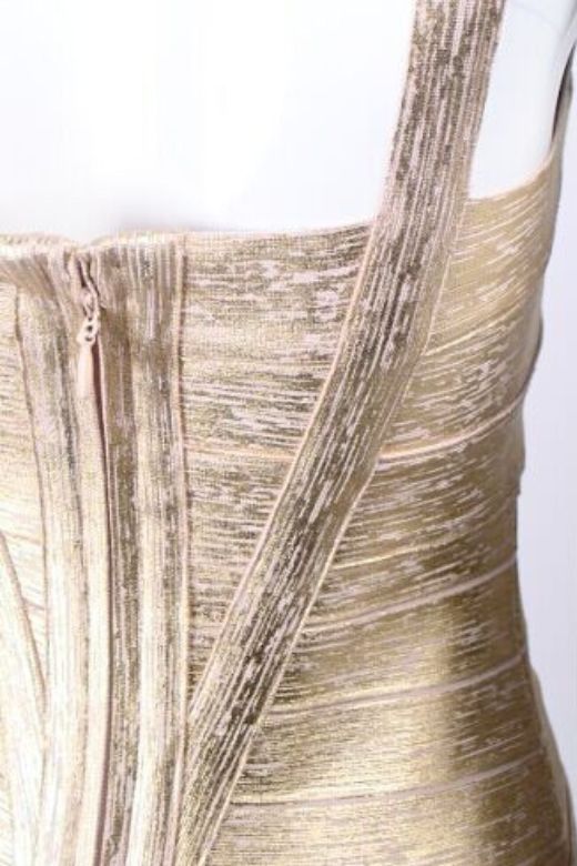 Heidi Bandage Midi Dress - Gold (Sale) - Image 14