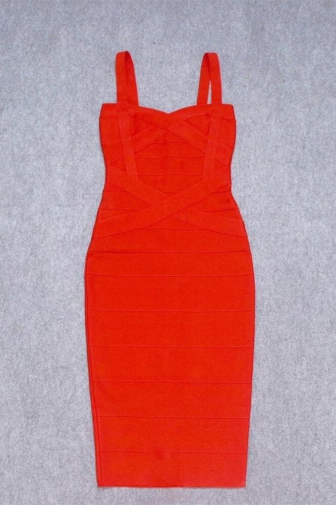 Heidi Bandage Midi Dress - Lipstick Red - Image 12