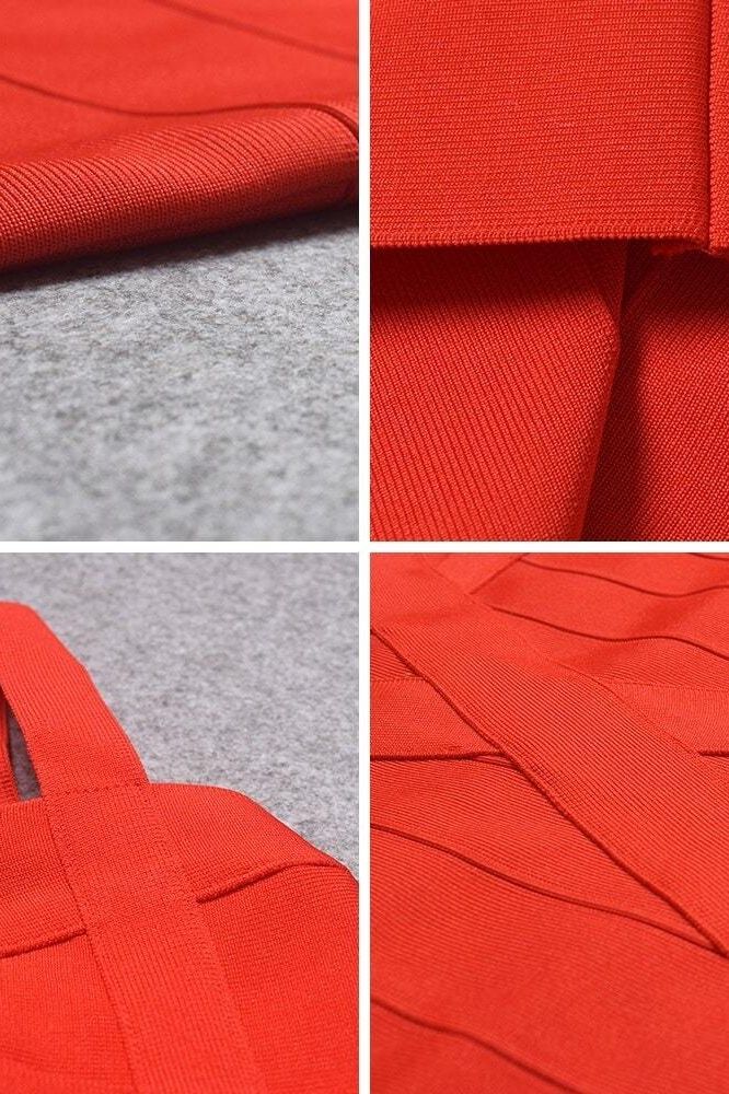 Heidi Bandage Midi Dress - Lipstick Red - Image 14