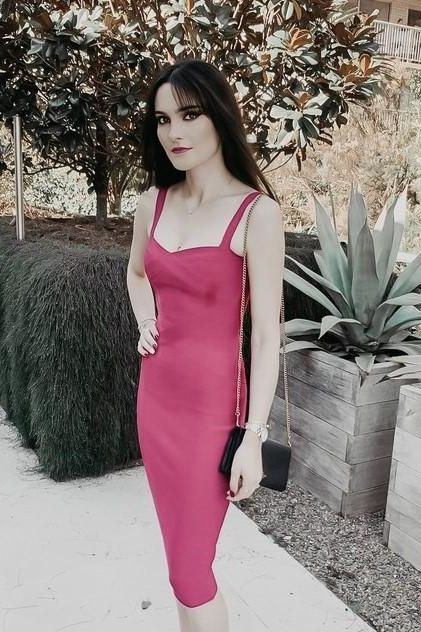 Heidi Bandage Midi Dress - Magenta Pink (Sale) - Image 10