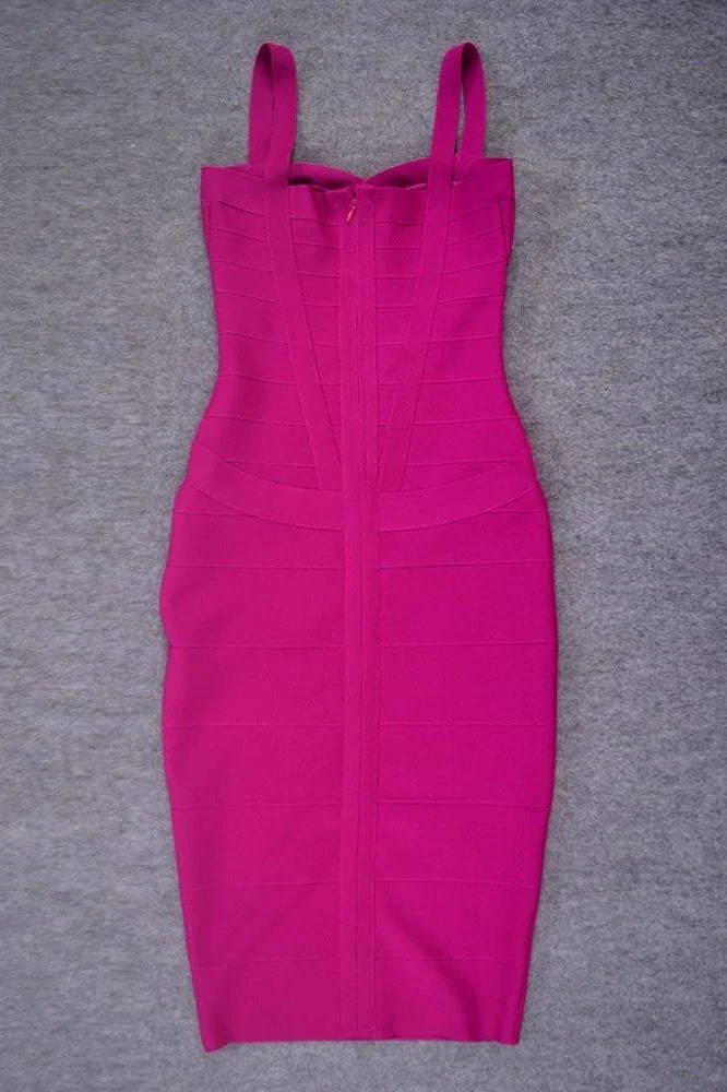 Heidi Bandage Midi Dress - Magenta Pink (Sale) - Image 12
