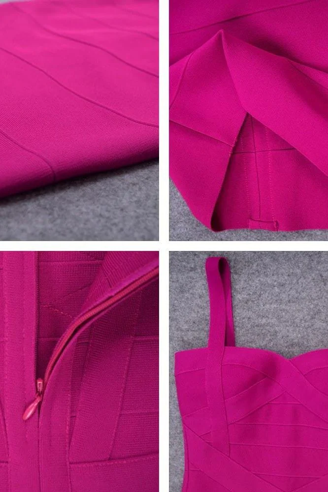 Heidi Bandage Midi Dress - Magenta Pink (Sale) - Image 13