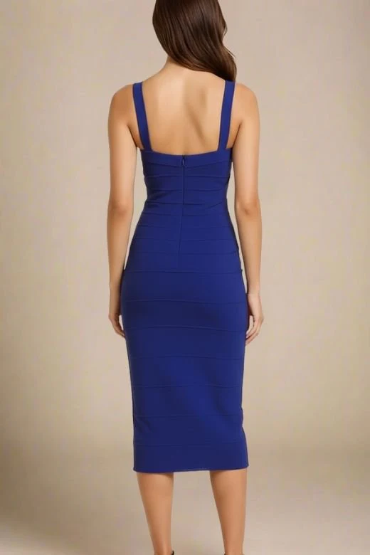 Heidi Bandage Midi Dress - Navy Blue - Image 3