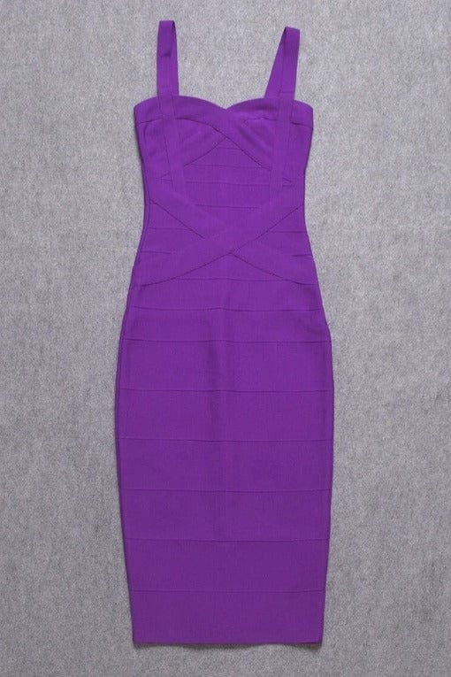 Heidi Bandage Midi Dress - Plum Purple - Image 11