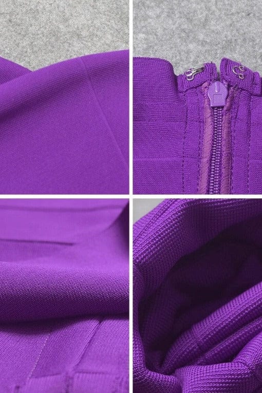 Heidi Bandage Midi Dress - Plum Purple - Image 13