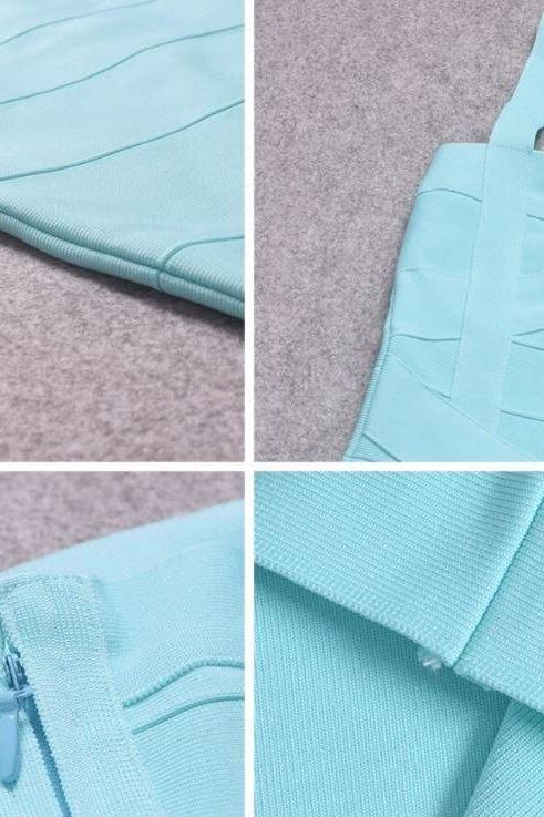 Heidi Bandage Midi Dress - Sky Blue - Image 8