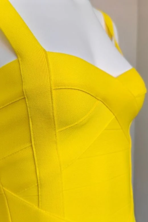 Heidi Bandage Midi Dress - Sun Yellow - Image 13