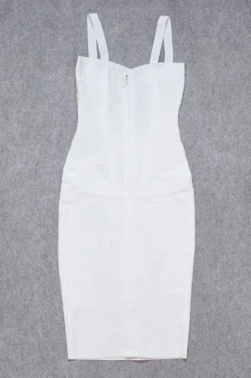Heidi Bandage Midi Dress - White Pearl (Sale) - Image 8