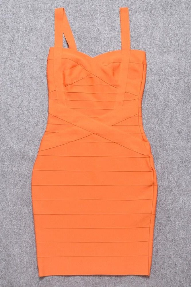 Heidi Bandage Mini Dress - Apricot Orange - Image 10