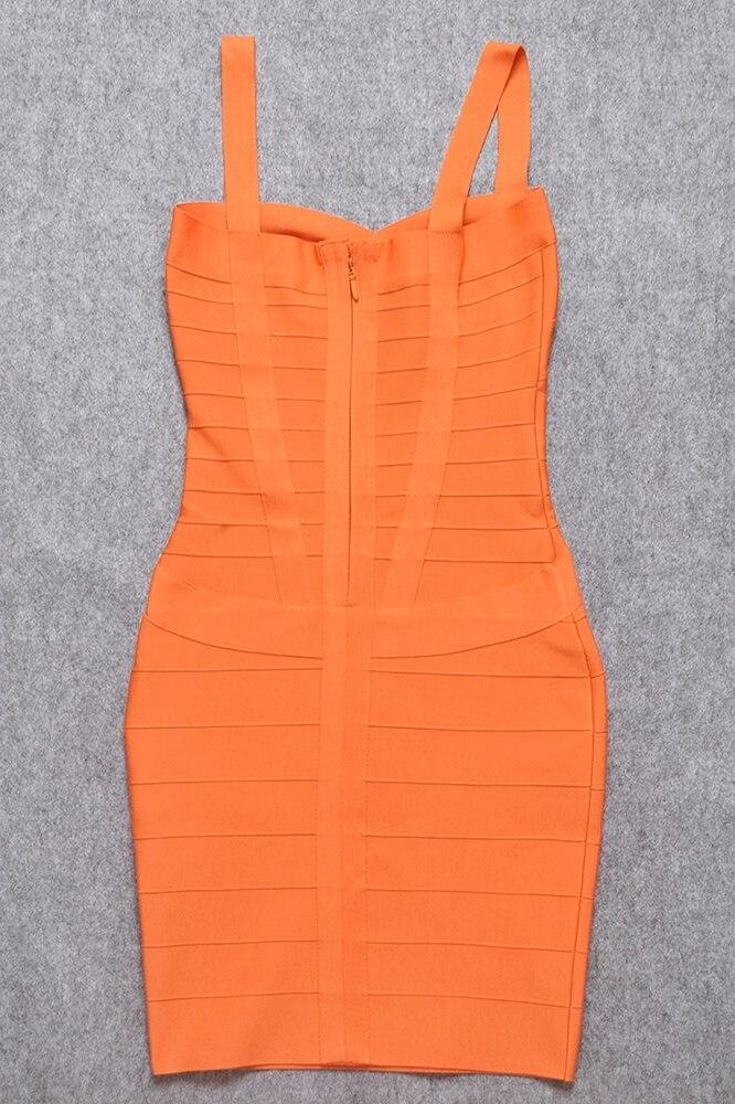 Heidi Bandage Mini Dress - Apricot Orange - Image 11