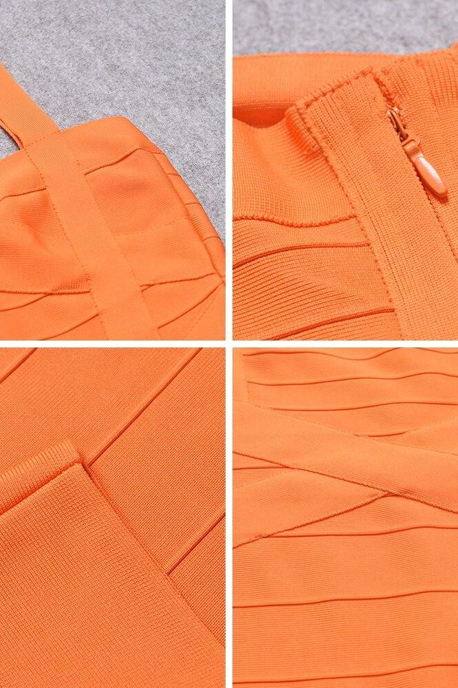 Heidi Bandage Mini Dress - Apricot Orange - Image 12