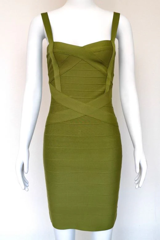 Heidi Bandage Mini Dress - Army Green - Image 10