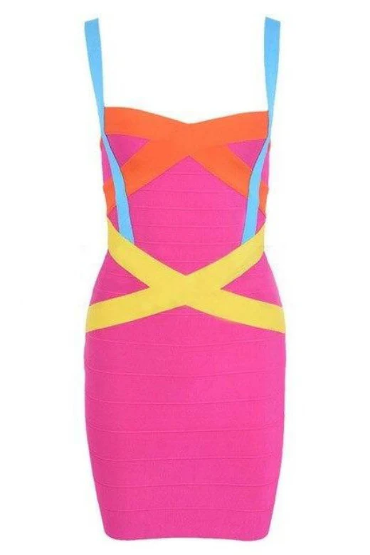 Heidi Bandage Mini Dress - Hot Pink - Image 2
