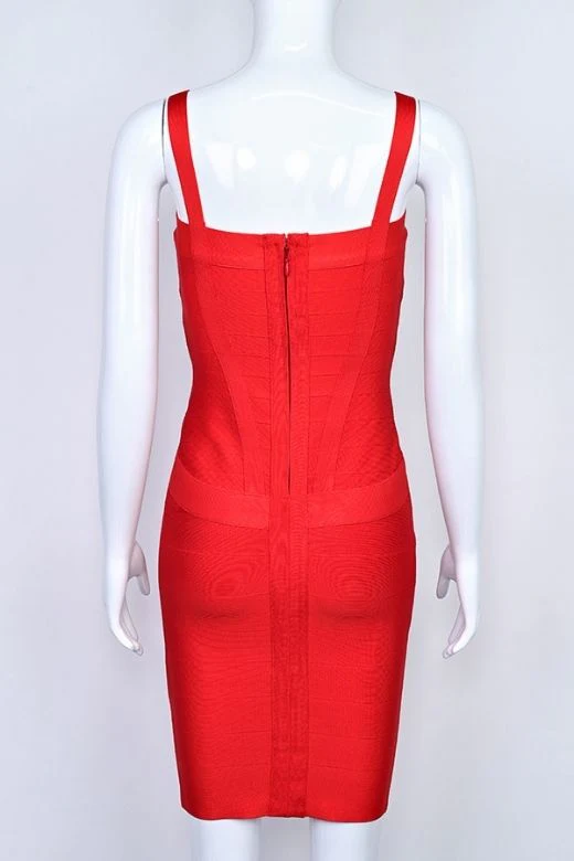 Heidi Bandage Mini Dress - Lipstick Red - Image 11