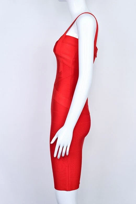 Heidi Bandage Mini Dress - Lipstick Red - Image 13