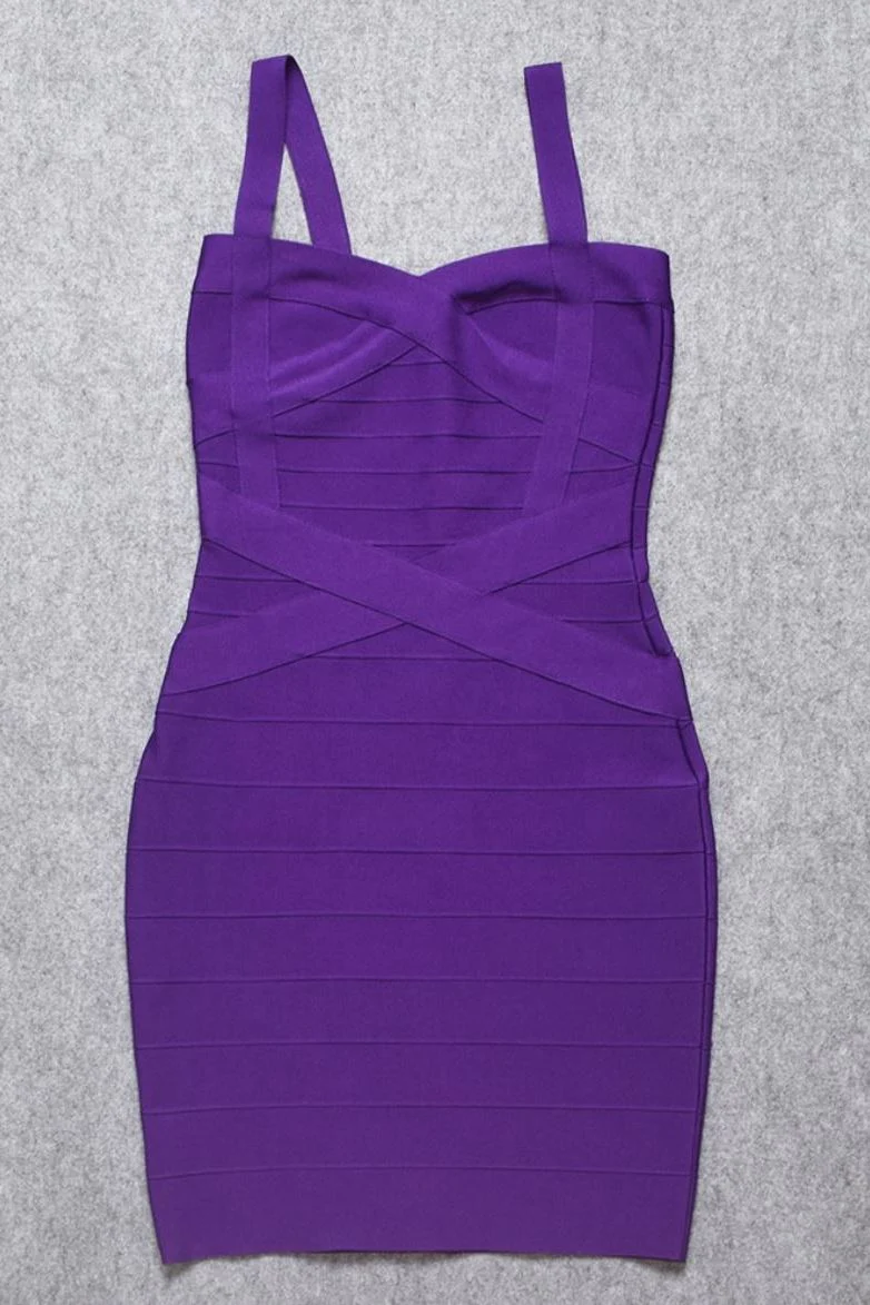Heidi Bandage Mini Dress - Plum Purple - Image 11