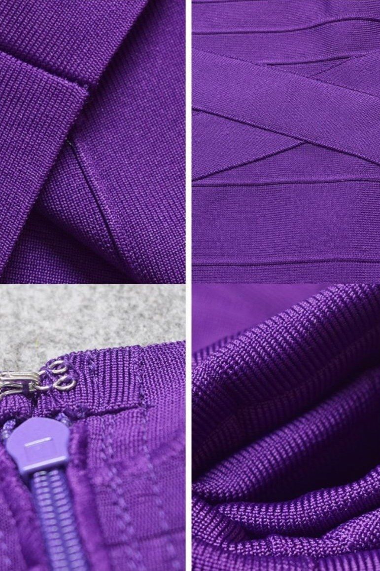 Heidi Bandage Mini Dress - Plum Purple - Image 13