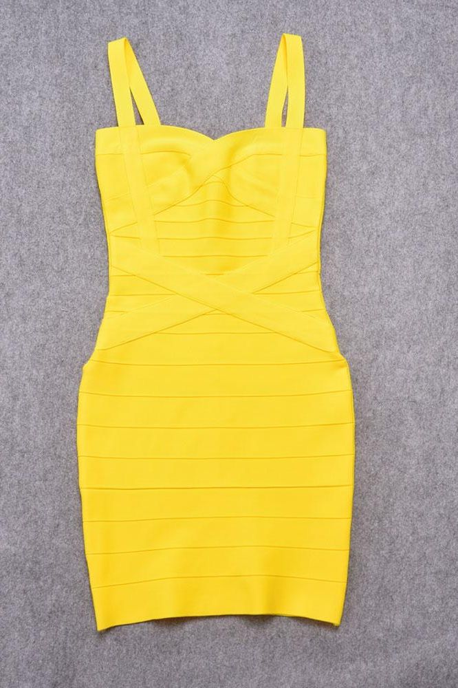Heidi Bandage Mini Dress - Sun Yellow - Image 12
