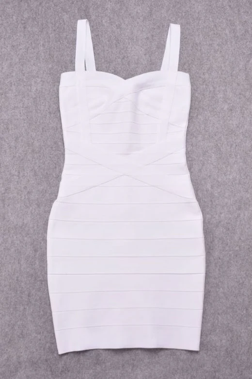 Heidi Bandage Mini Dress - White Pearl - Image 9