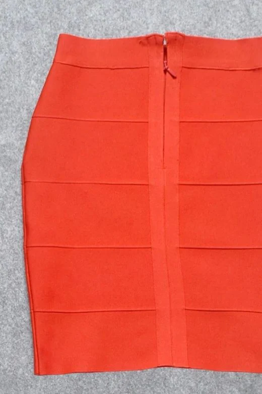 High Waist Bandage Mini Skirt - Lipstick Red - Image 10
