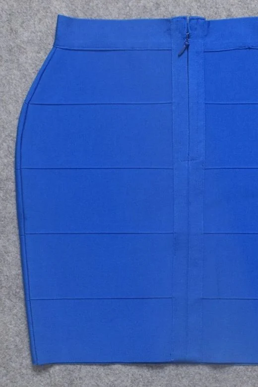High Waist Bandage Mini Skirt - Royal Blue - Image 10