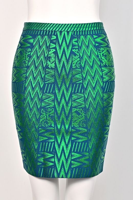 High Waist Metallic Leather Mini Skirt - Emerald Green - Image 8