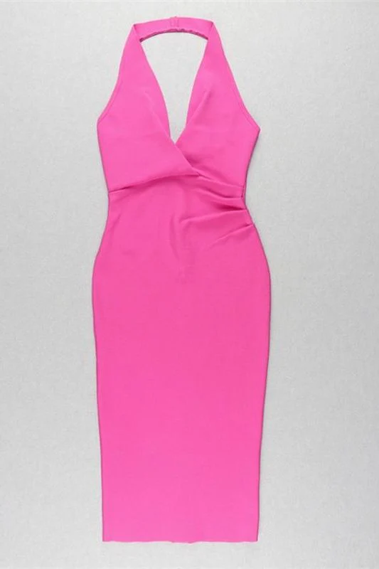 Iris Bodycon Dress - Hot Pink - Image 7