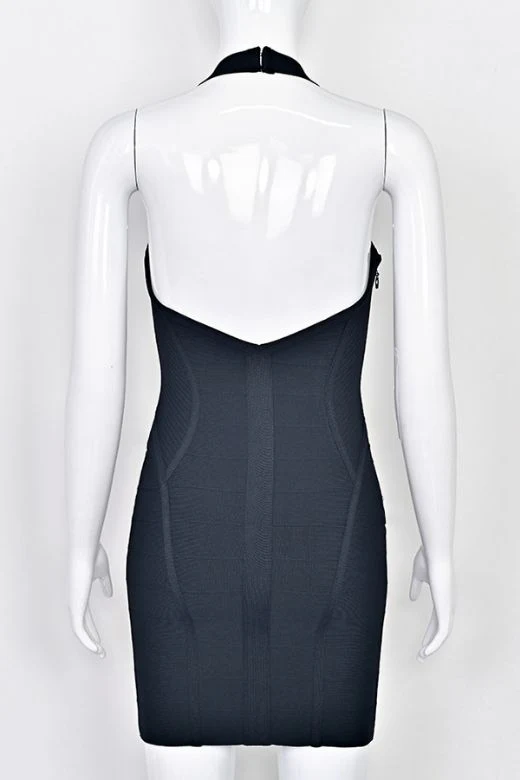 Isabella Bandage Mini Dress - Classic Black - Image 9