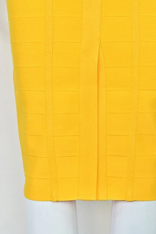 Isabella Bandage Midi Dress - Mustard Yellow - Image 9