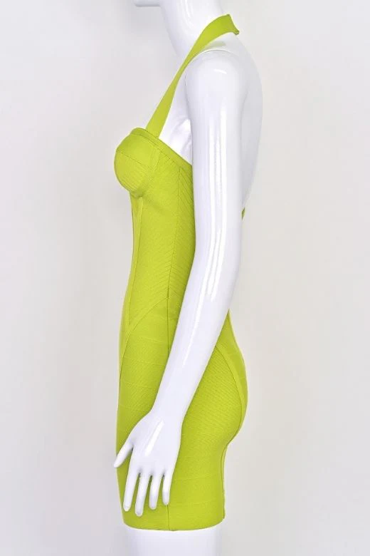Isabella Bandage Mini Dress - Neon Green - Image 7