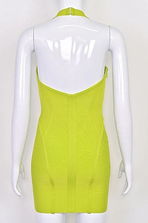 Isabella Bandage Mini Dress - Neon Green - Image 8