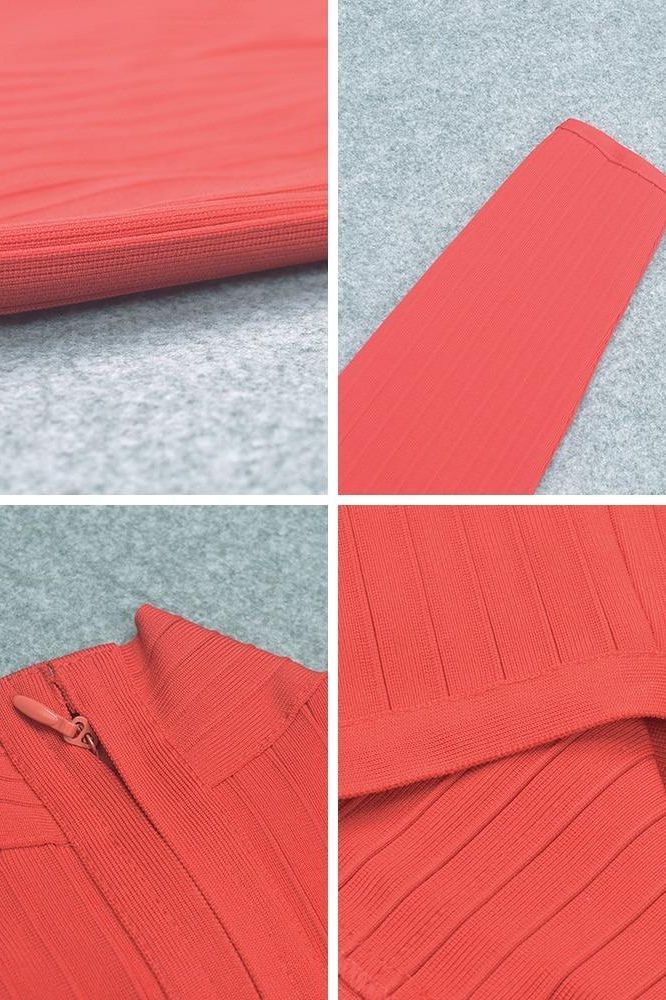 Jane Long Sleeve Bodycon Midi Dress - Lipstick Red (Sale) - Image 7